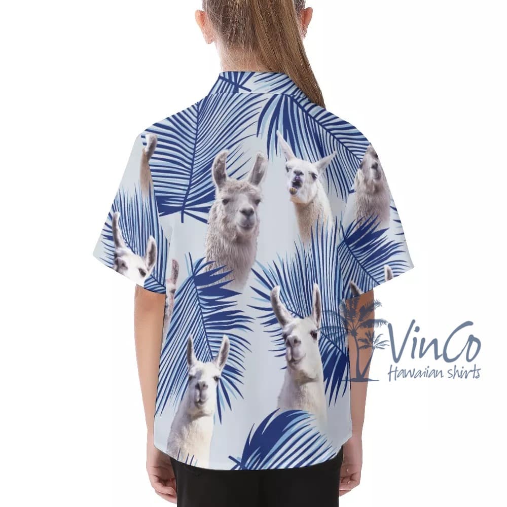 Cute Llama Hawaiian Shirt For Kids