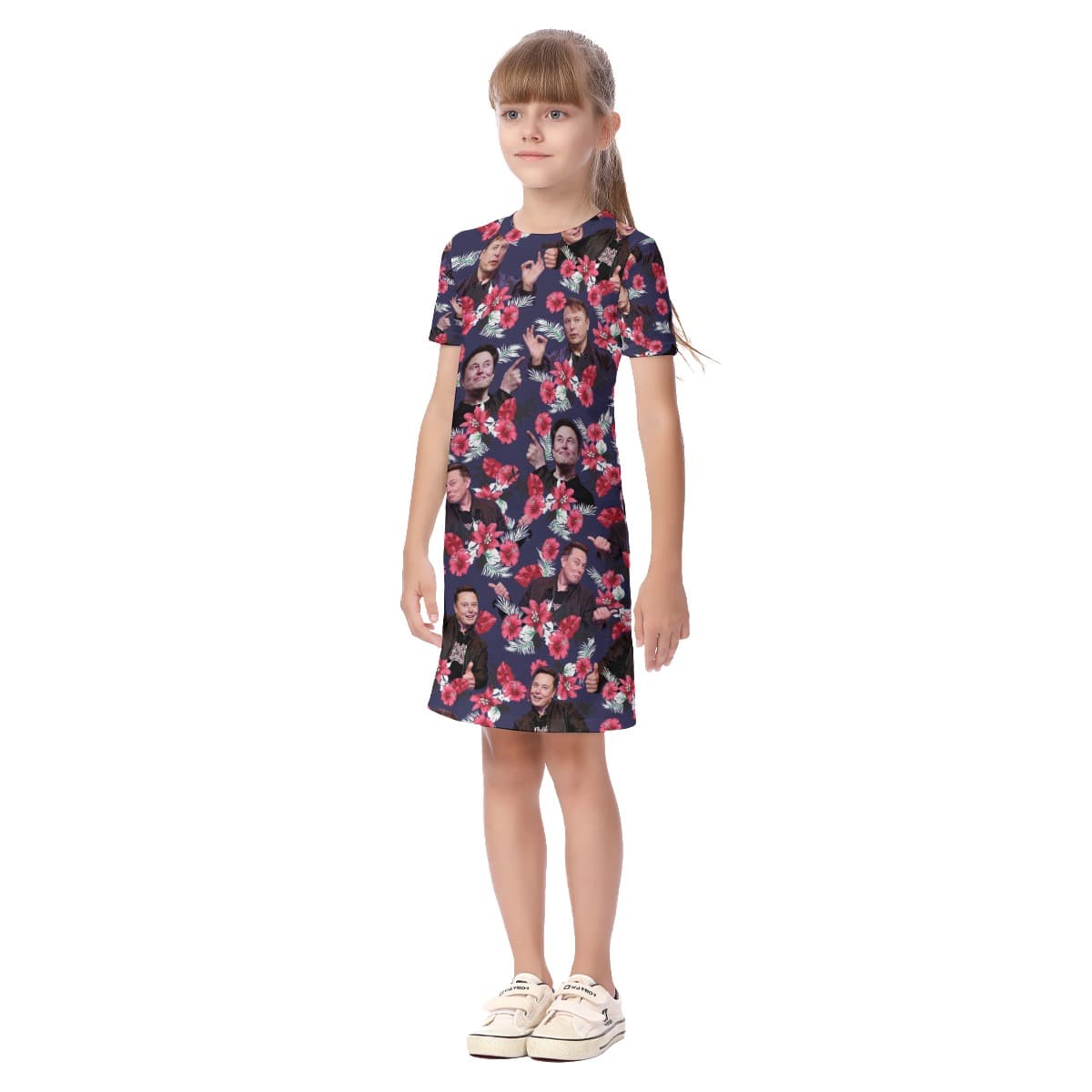 Elon Musk Floral Dress For Kids