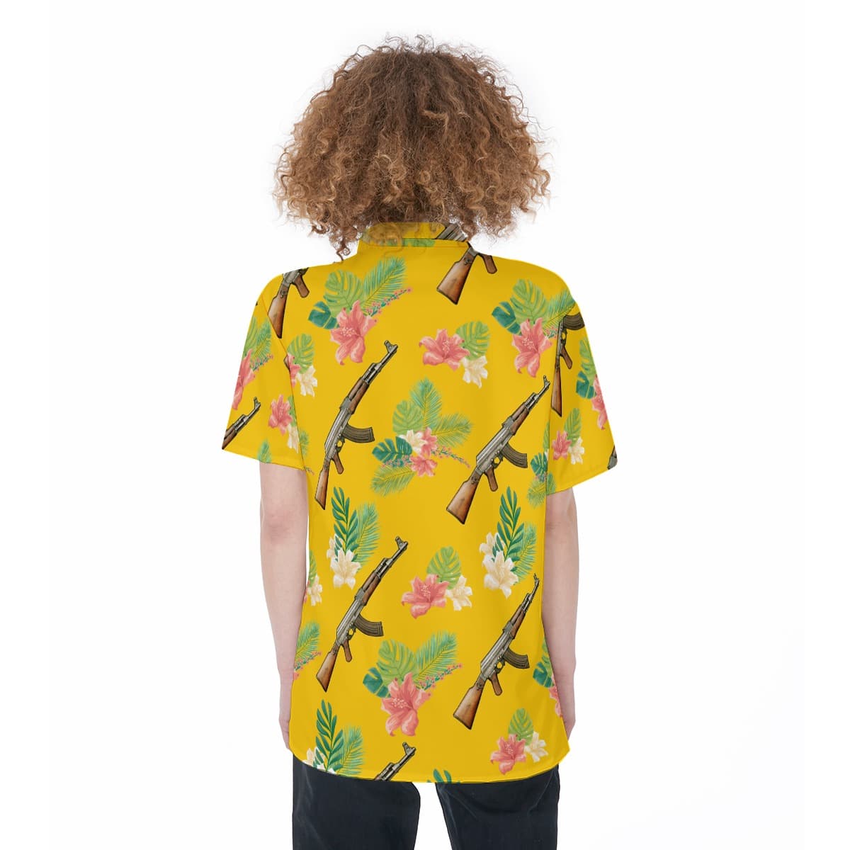 Floral Gun Aloha Shirt For Women (4)