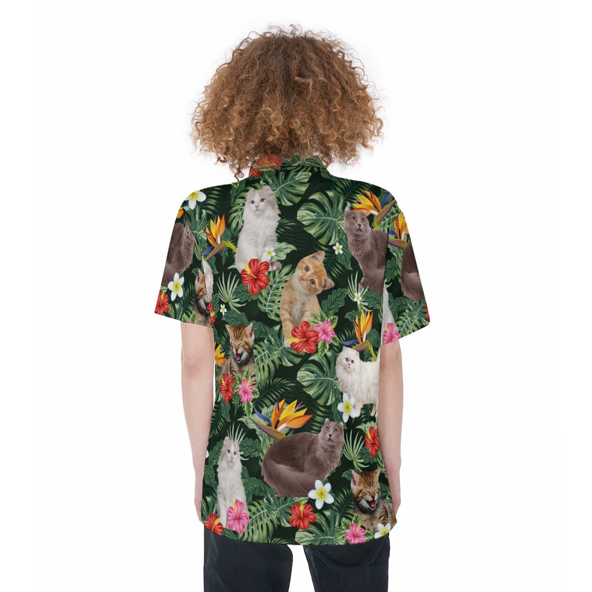 Hawaiian Cat Button Up Shirt