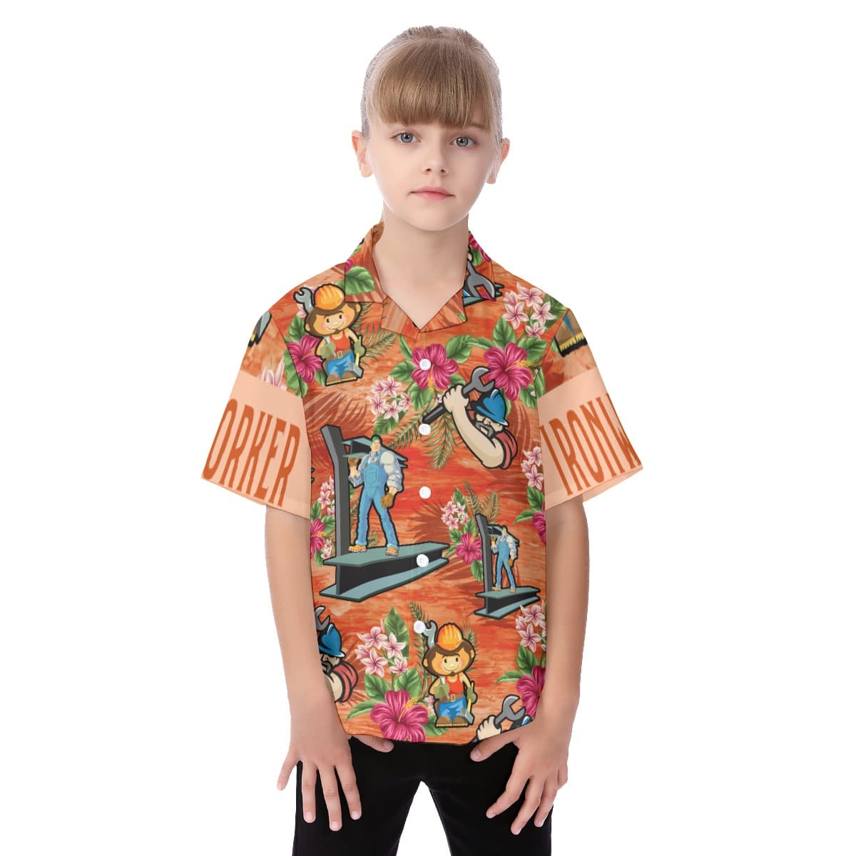Iron Worker Hawaiian Shirt For Kids