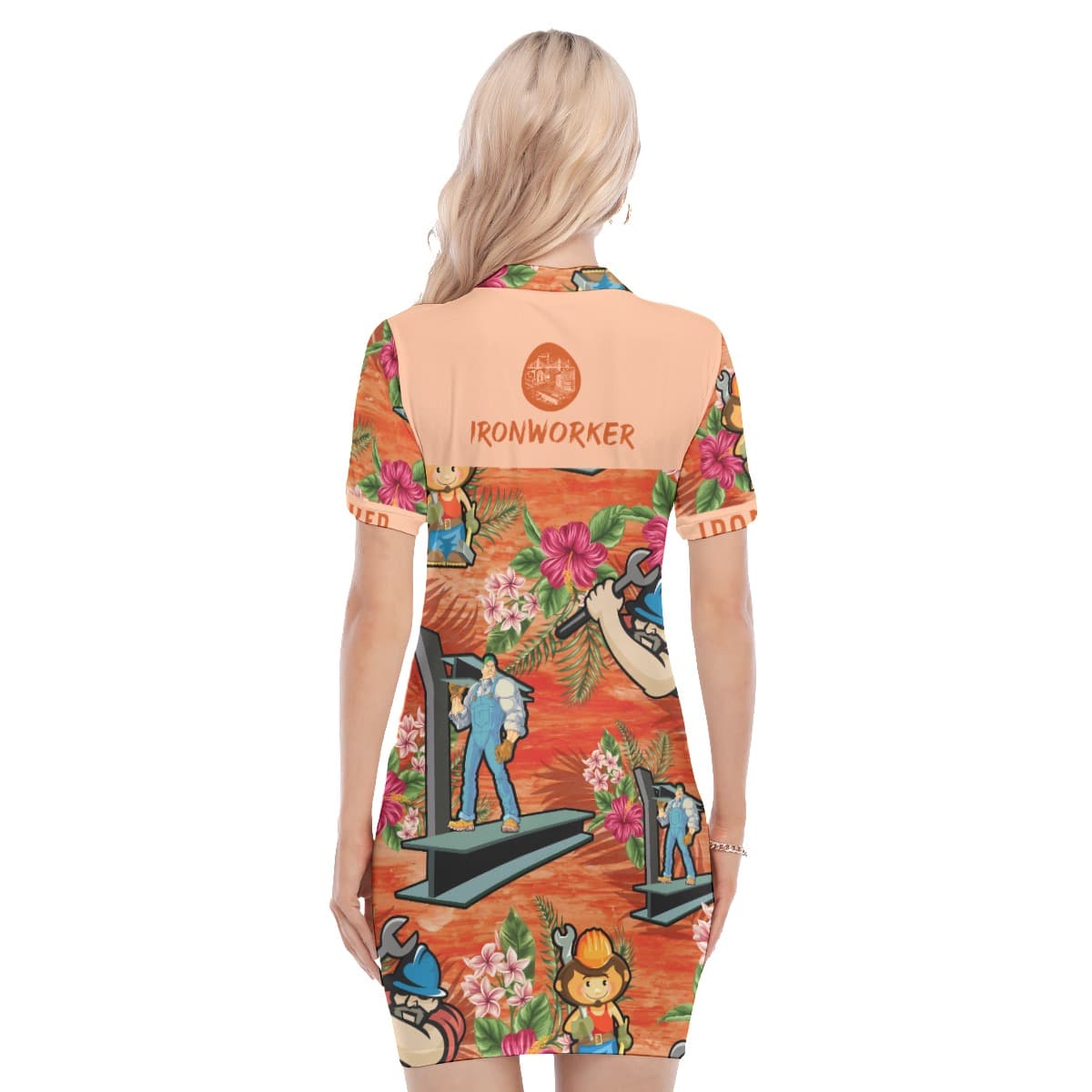 Iron Worker Hawaiian Polo Dress For Women