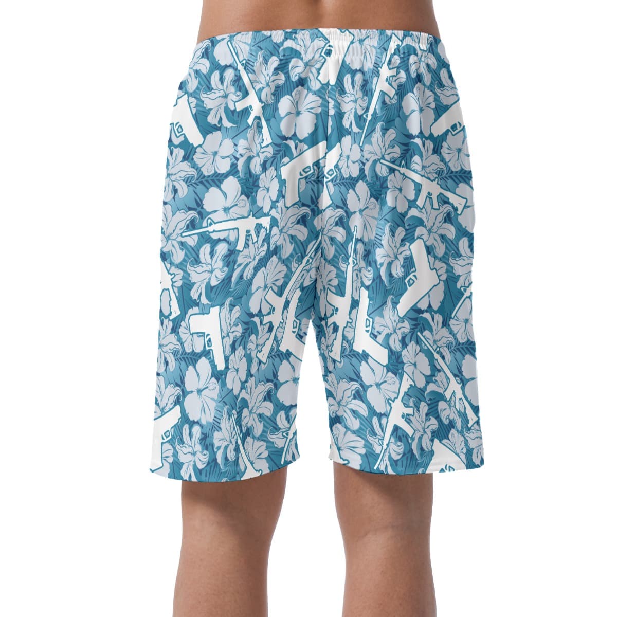 Blue Gun Hawaiian Shorts For Men (4)
