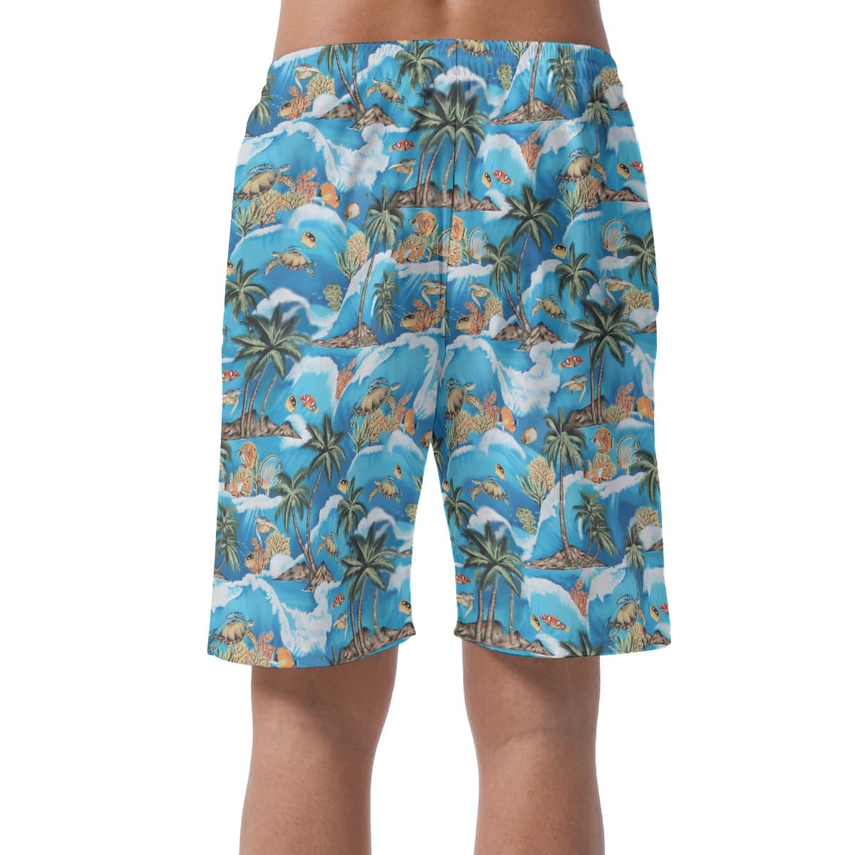 Turtle Blue Hawaiian Men Shorts (4)