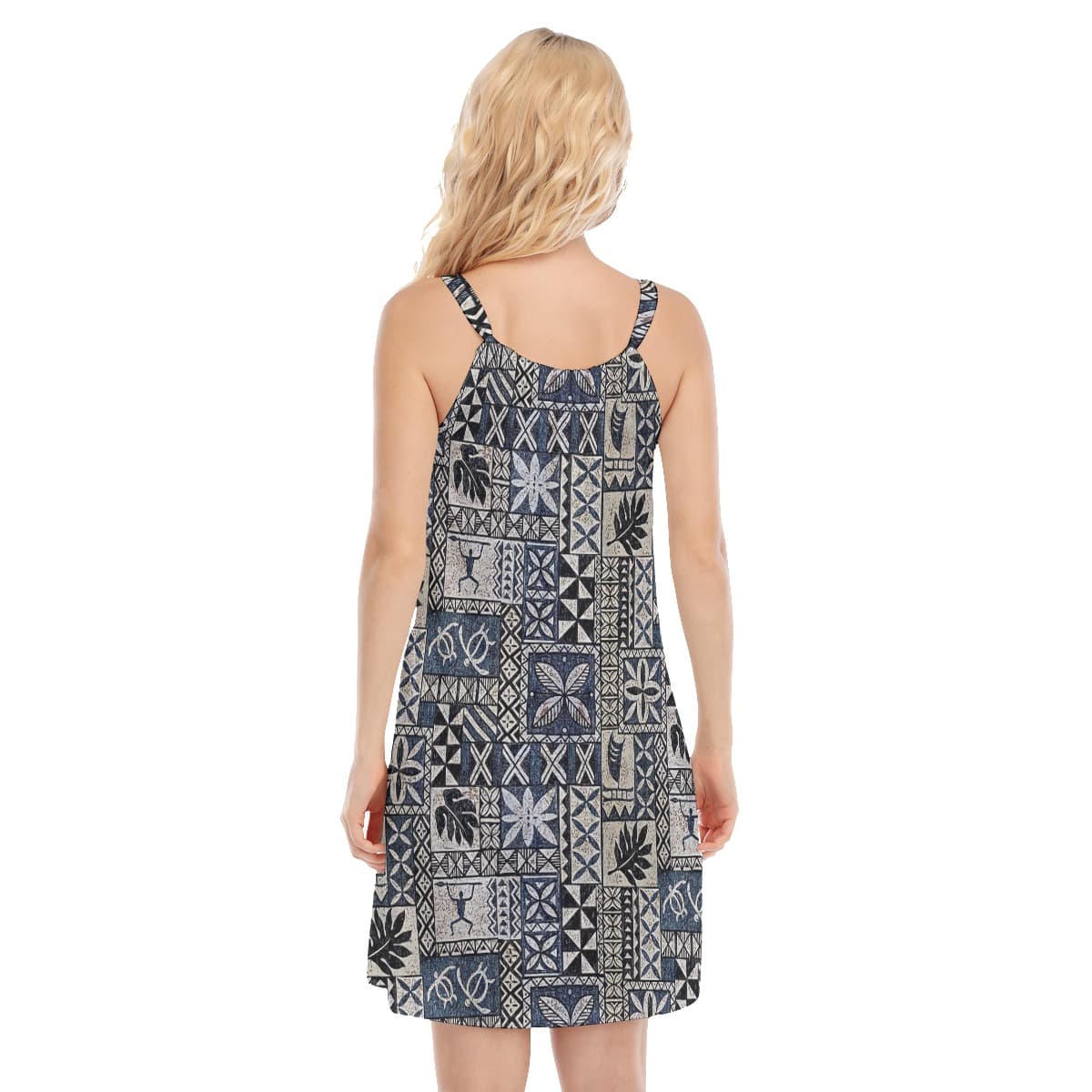 Block Honu Tapa Hawaiian Dress (4)