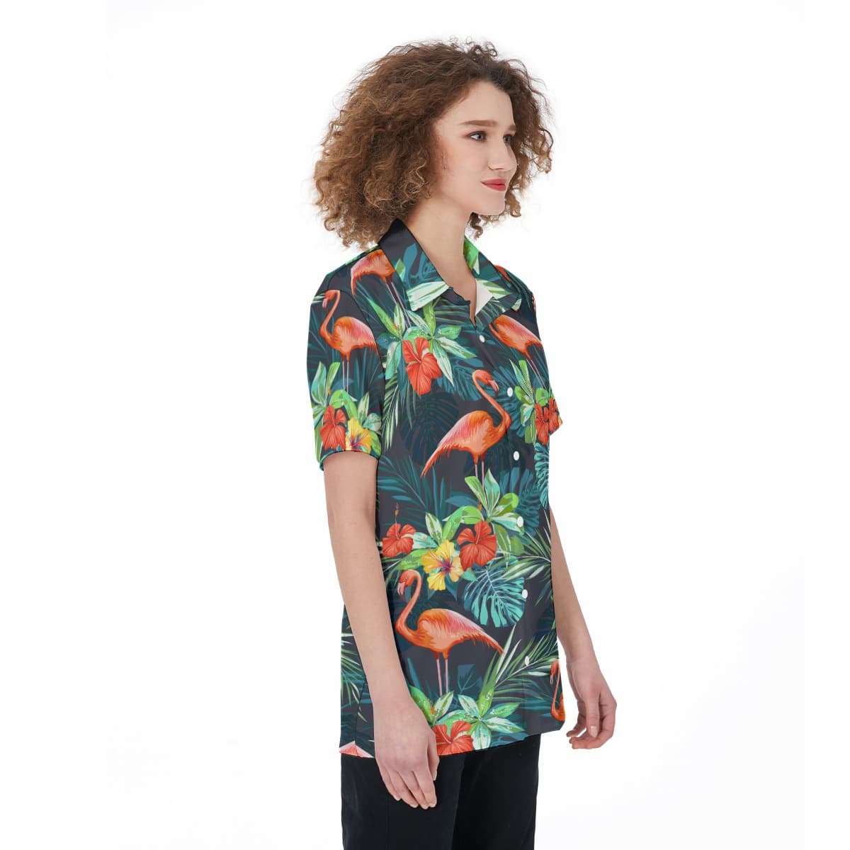 Flamingo Aloha Shirt For Women (2)