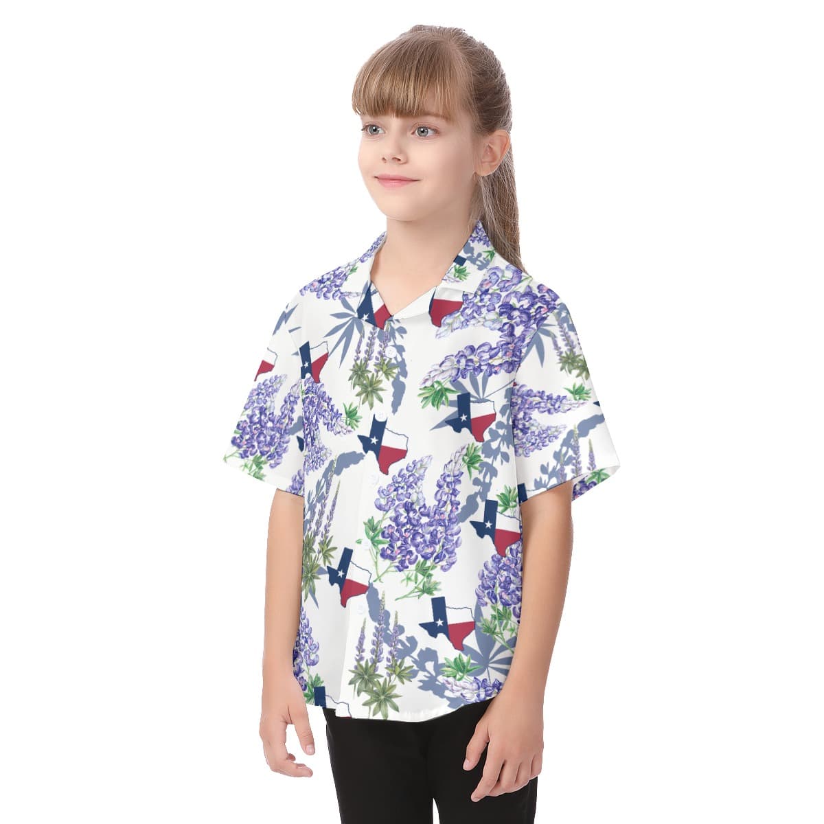 Floral Texas Aloha Shirt For Kids (3)