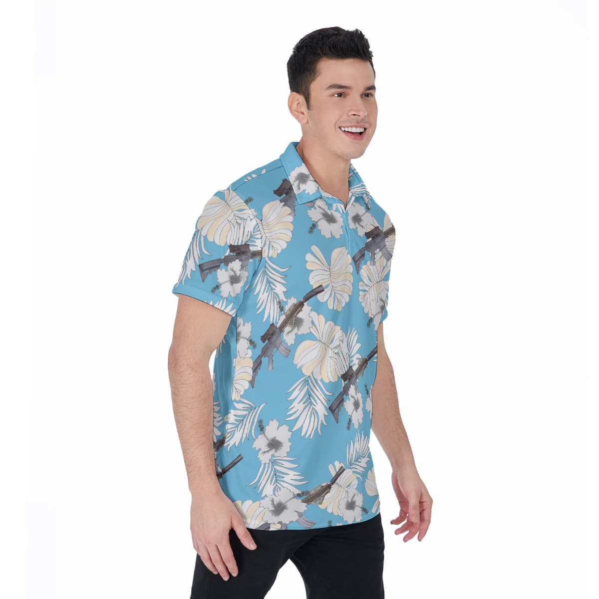 MK18 Gun Hawaiian Polo Shirt (2)