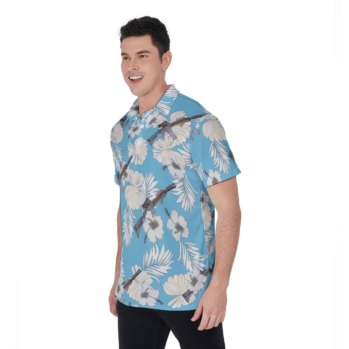 MK18 Gun Hawaiian Polo Shirt (3)