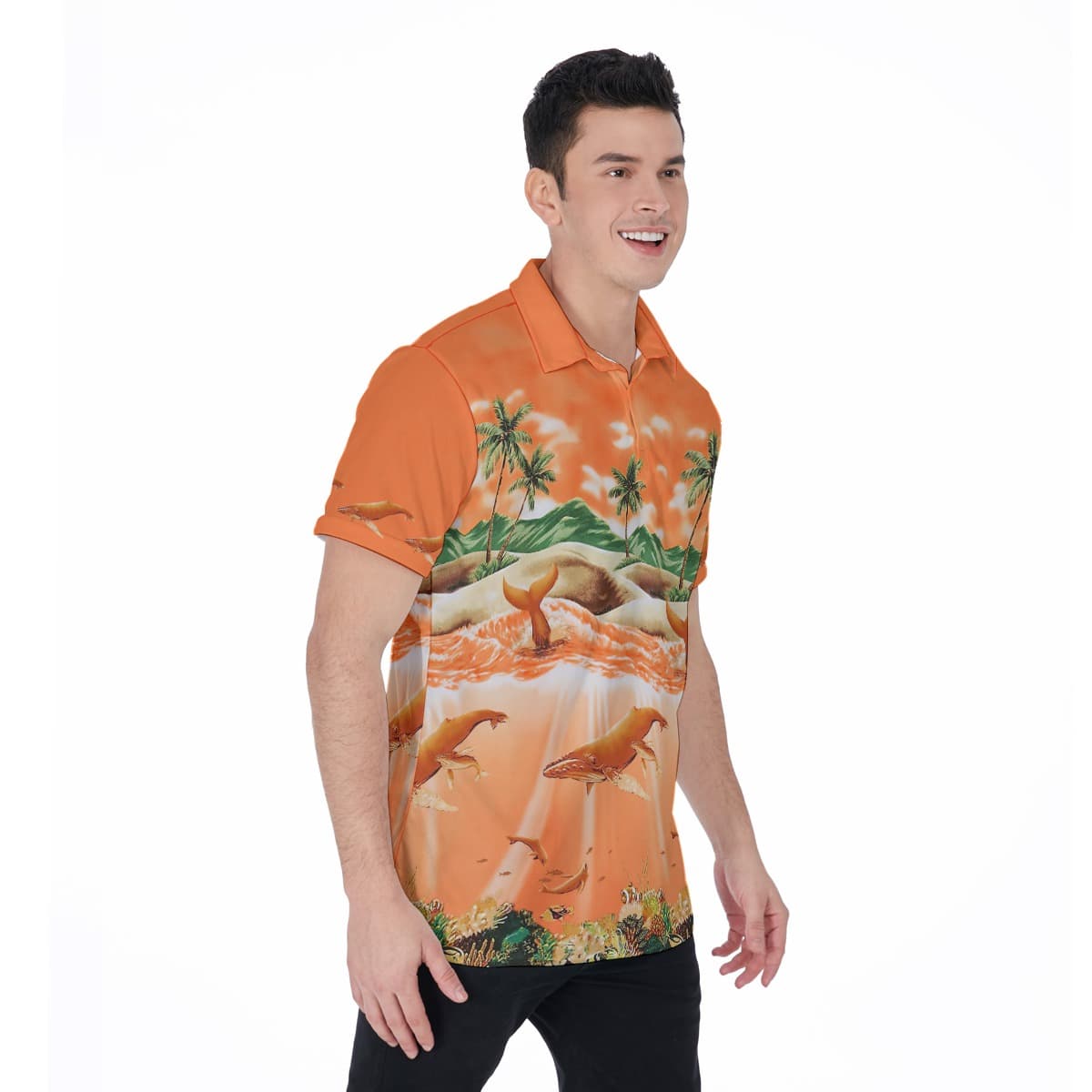 Sea Life Hawaiian Polo Shirt (2)