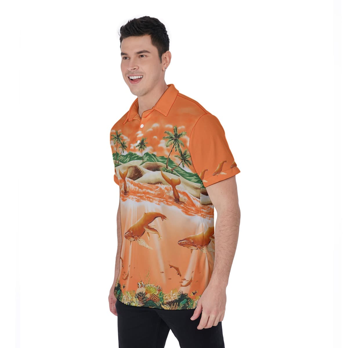 Sea Life Hawaiian Polo Shirt (3)