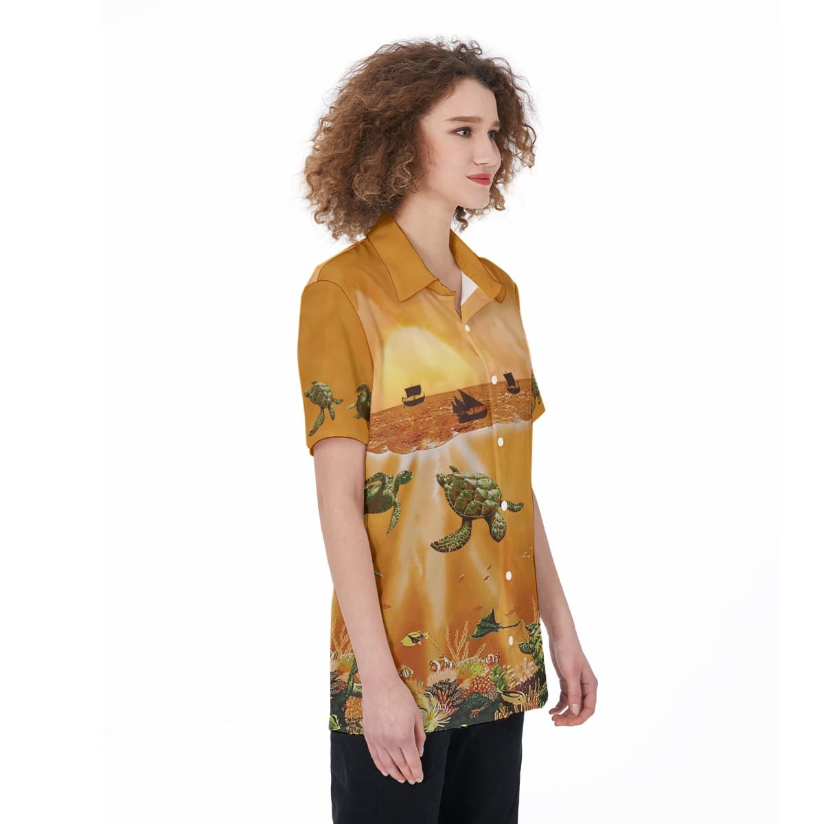 Sea life Hawaiian Shirt For Women (2)