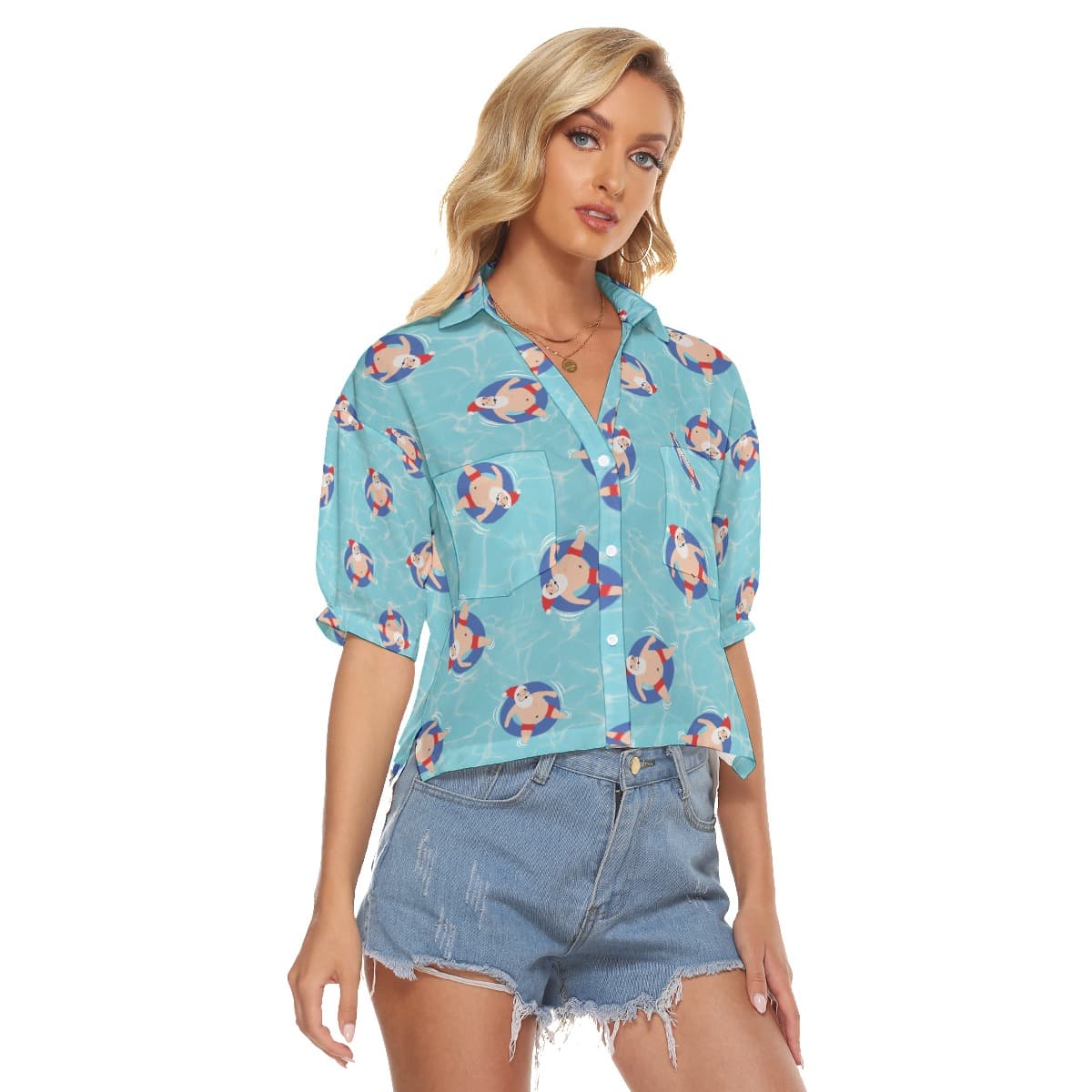 Santa Christmas Hawaiian Crop Top (2)