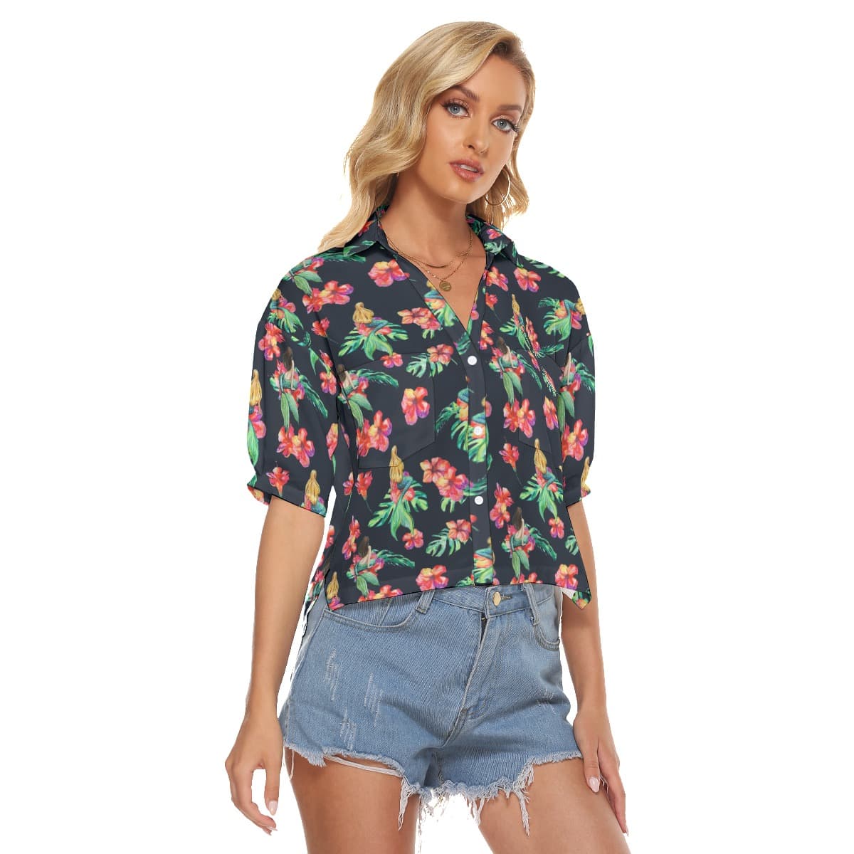 Women’s Mermaid Hawaiian Crop Top (2)