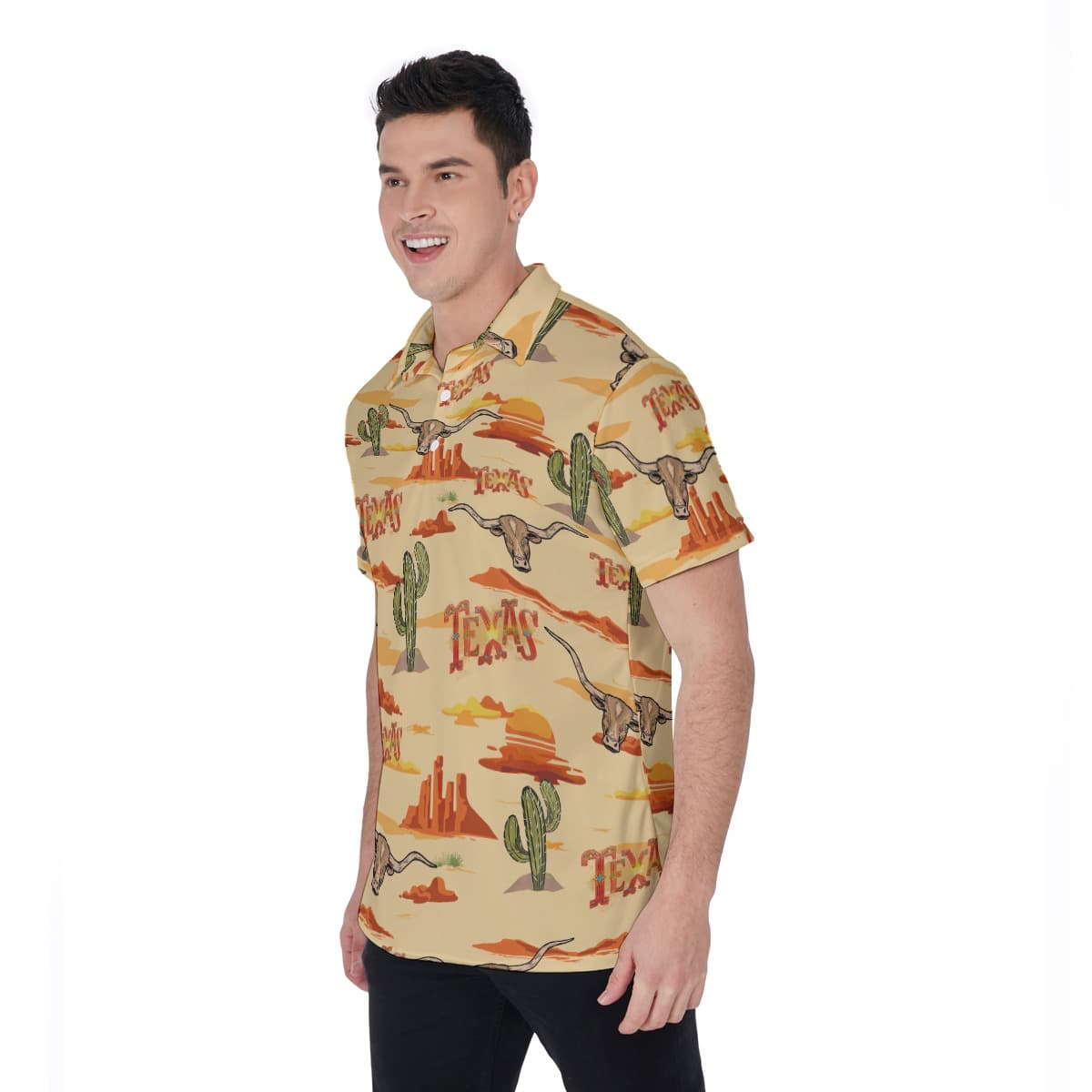 Texas Hawaiian Polo Shirt For Men (3)