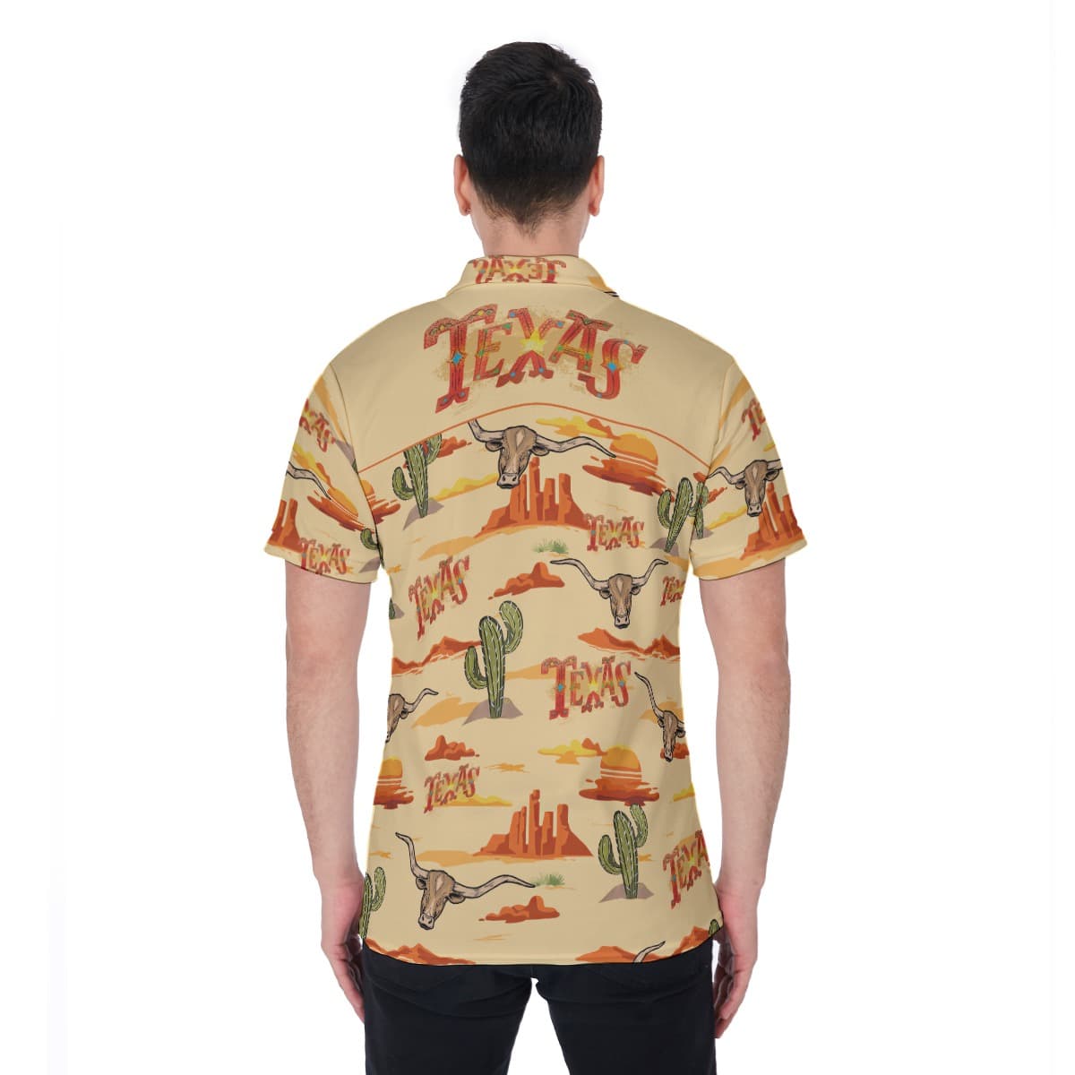 Texas Hawaiian Polo Shirt For Men (4)