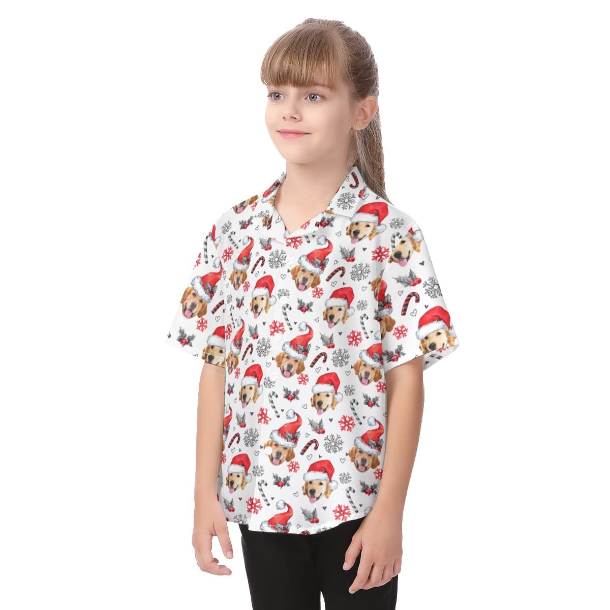 Kid’s Hawaiian Shirt With Dog Face (3)