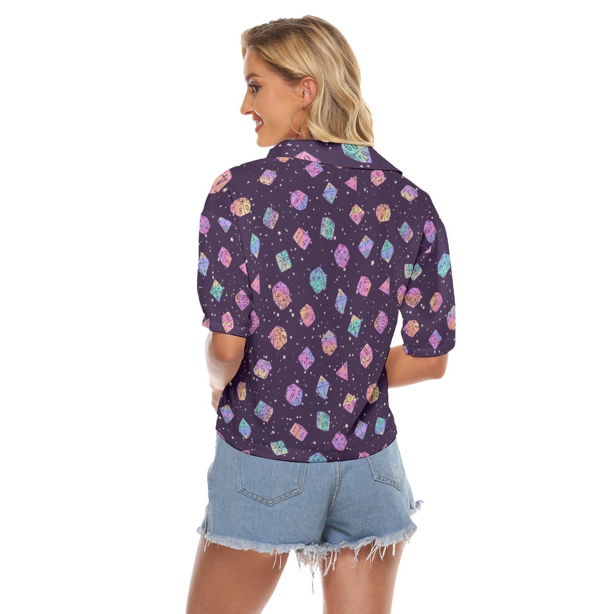 DND Dice Purple Women’s Crop Top (3)