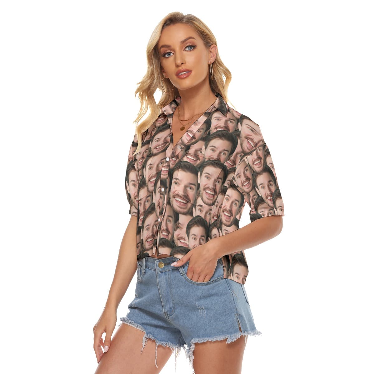 Funny Custom Face Women’s Crop Top (2)