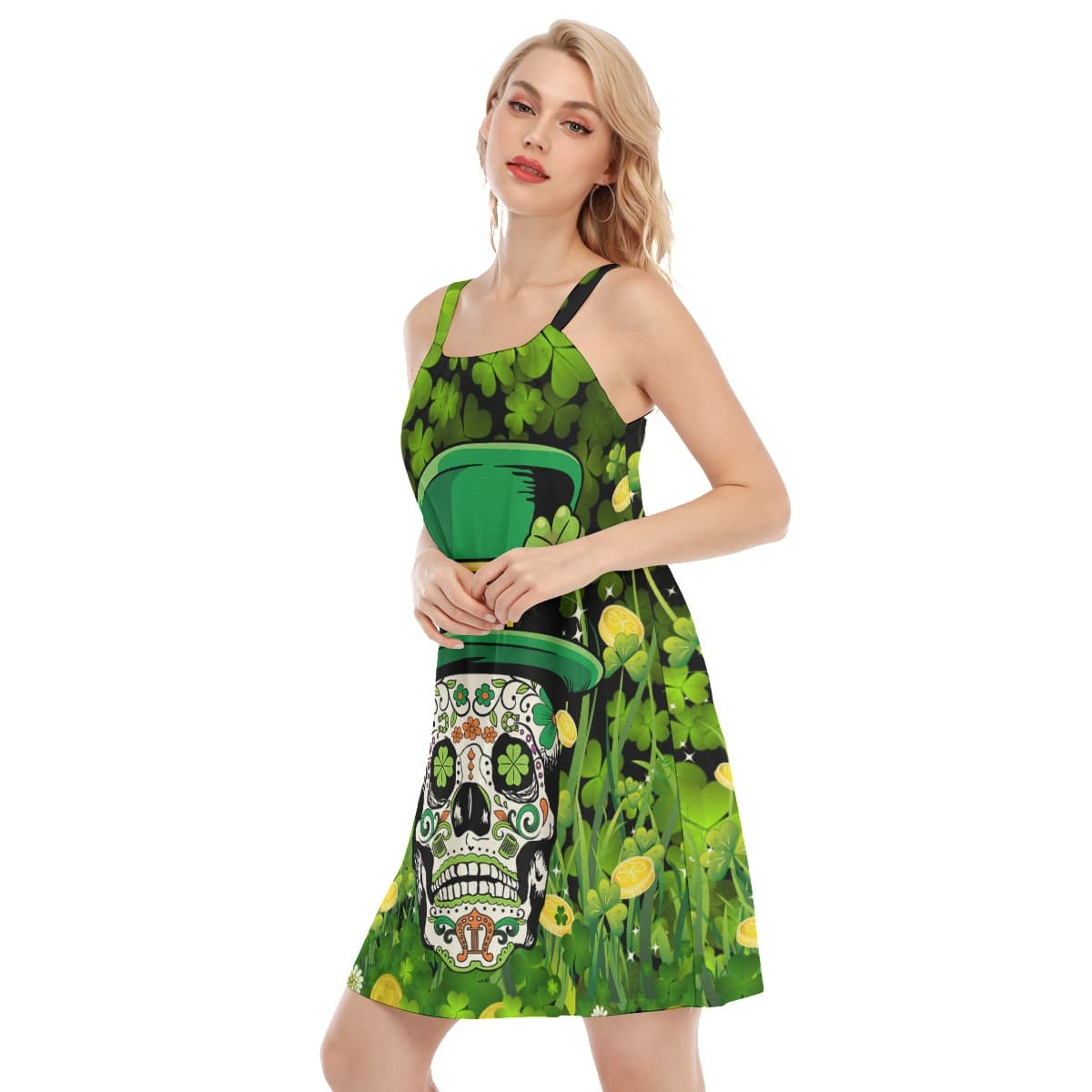 Goth Patrick Day Green Cami Dress (1)