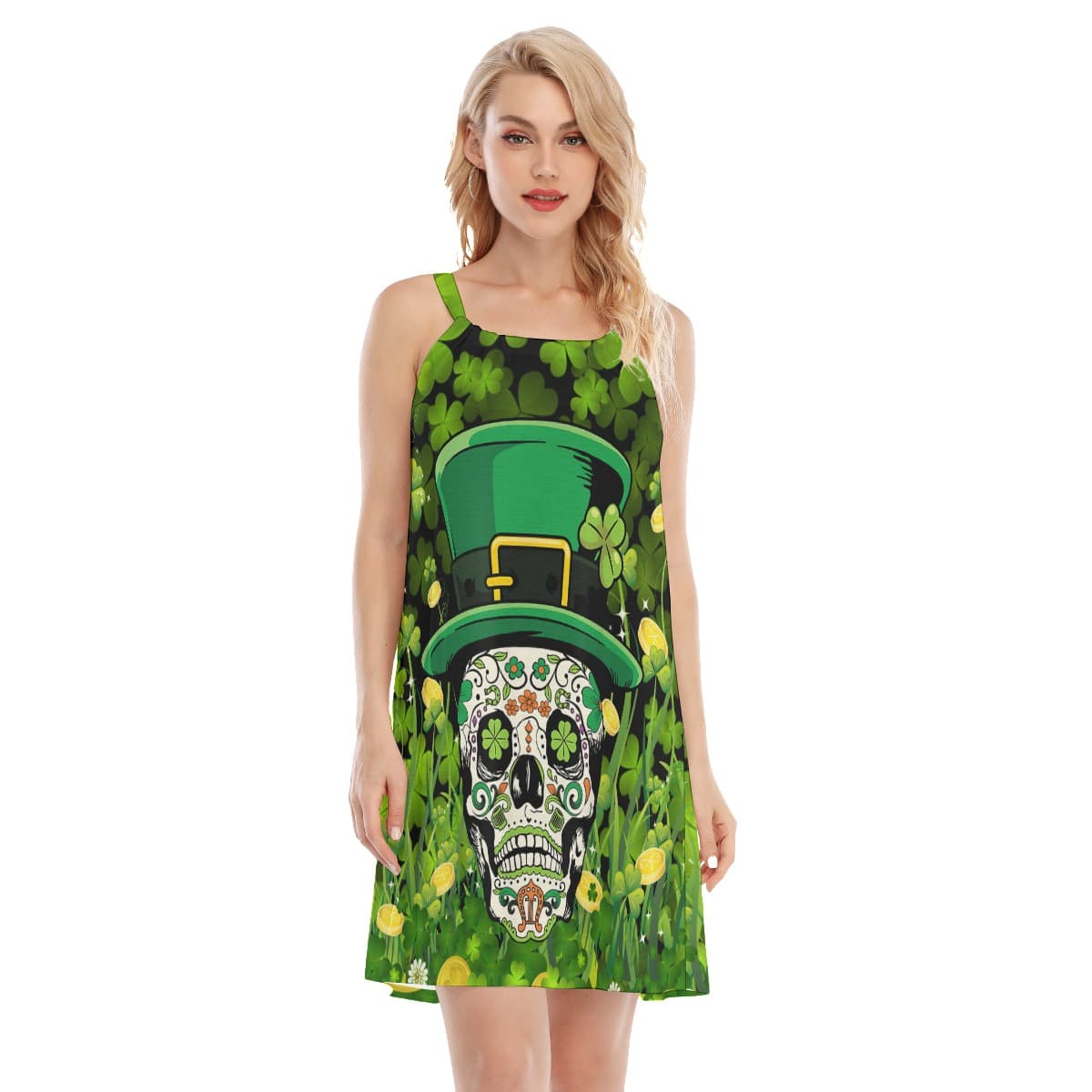 Goth Patrick Day Green Cami Dress (1)