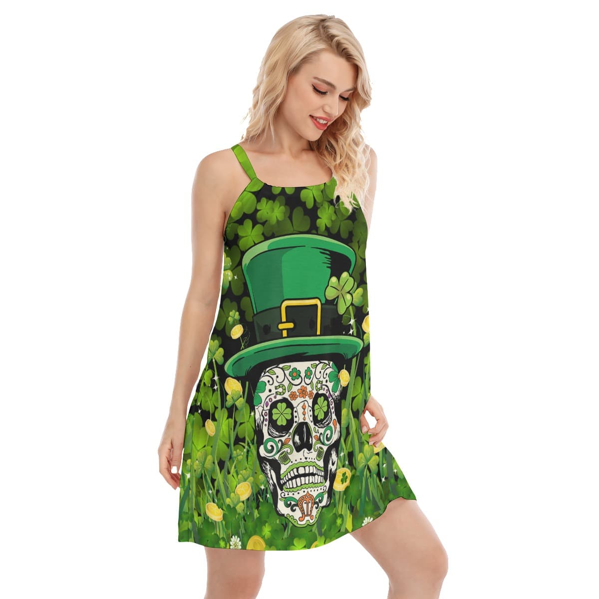 Goth Patrick Day Green Cami Dress (4)