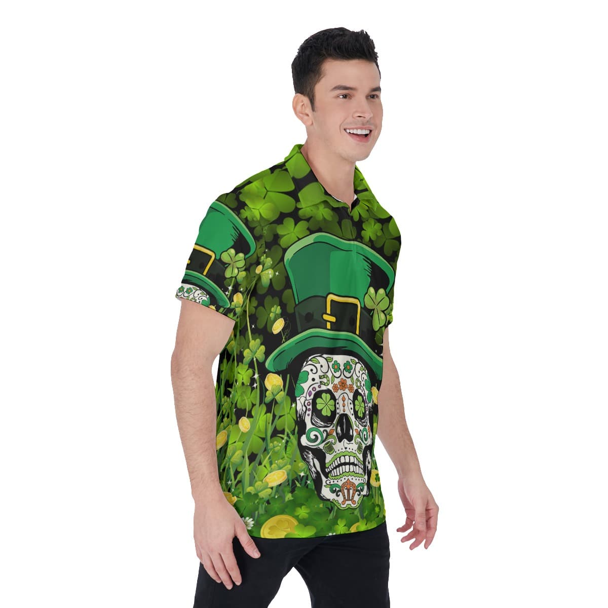 Skull Patrick Day Men’s Polo Shirt (2)