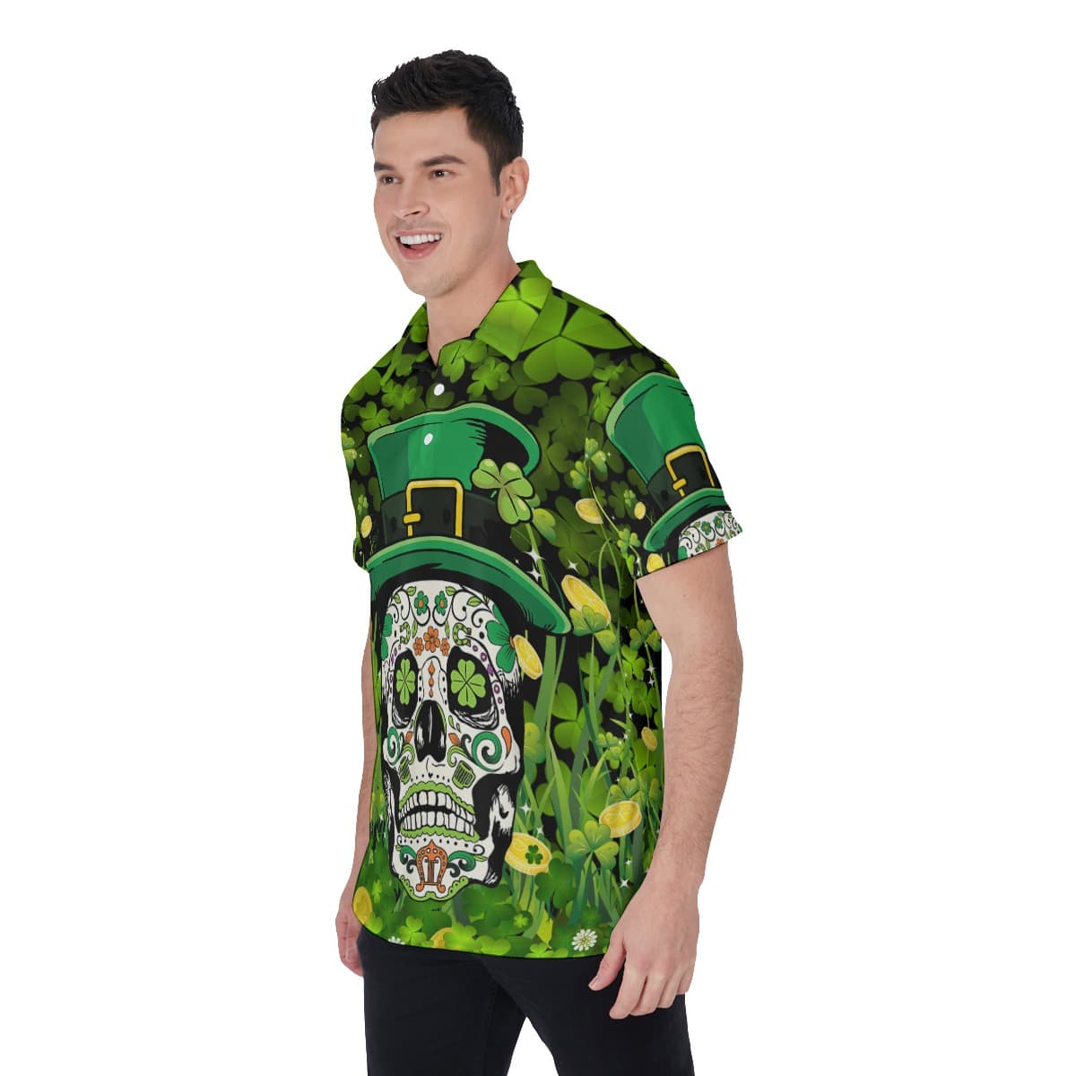 Skull Patrick Day Men’s Polo Shirt (3)
