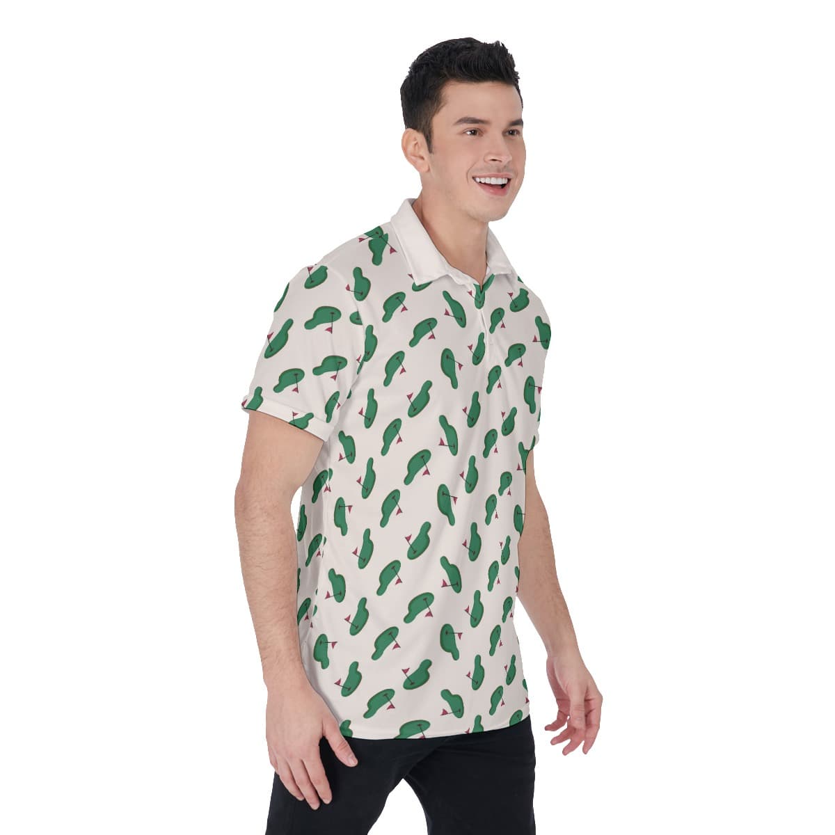 Course Pattern Golf Shirt For Men (3)