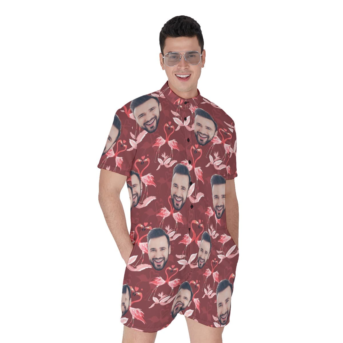 Custom Face Aloha Romper For Men (1)