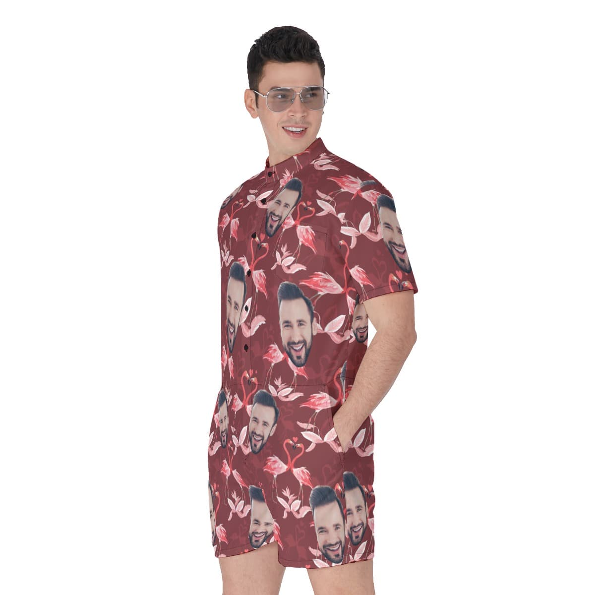 Custom Face Aloha Romper For Men (3)