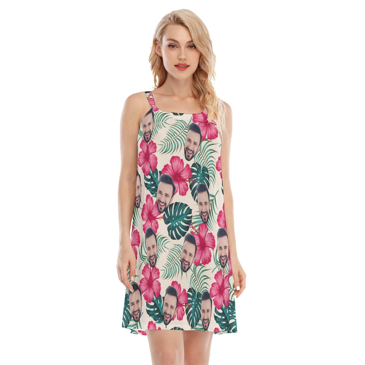 Custom Face Hawaiian Cami Dress (2)