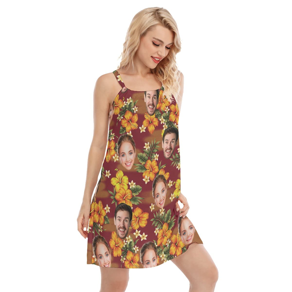 Custom Face Hawaiian Summer Dress (2)