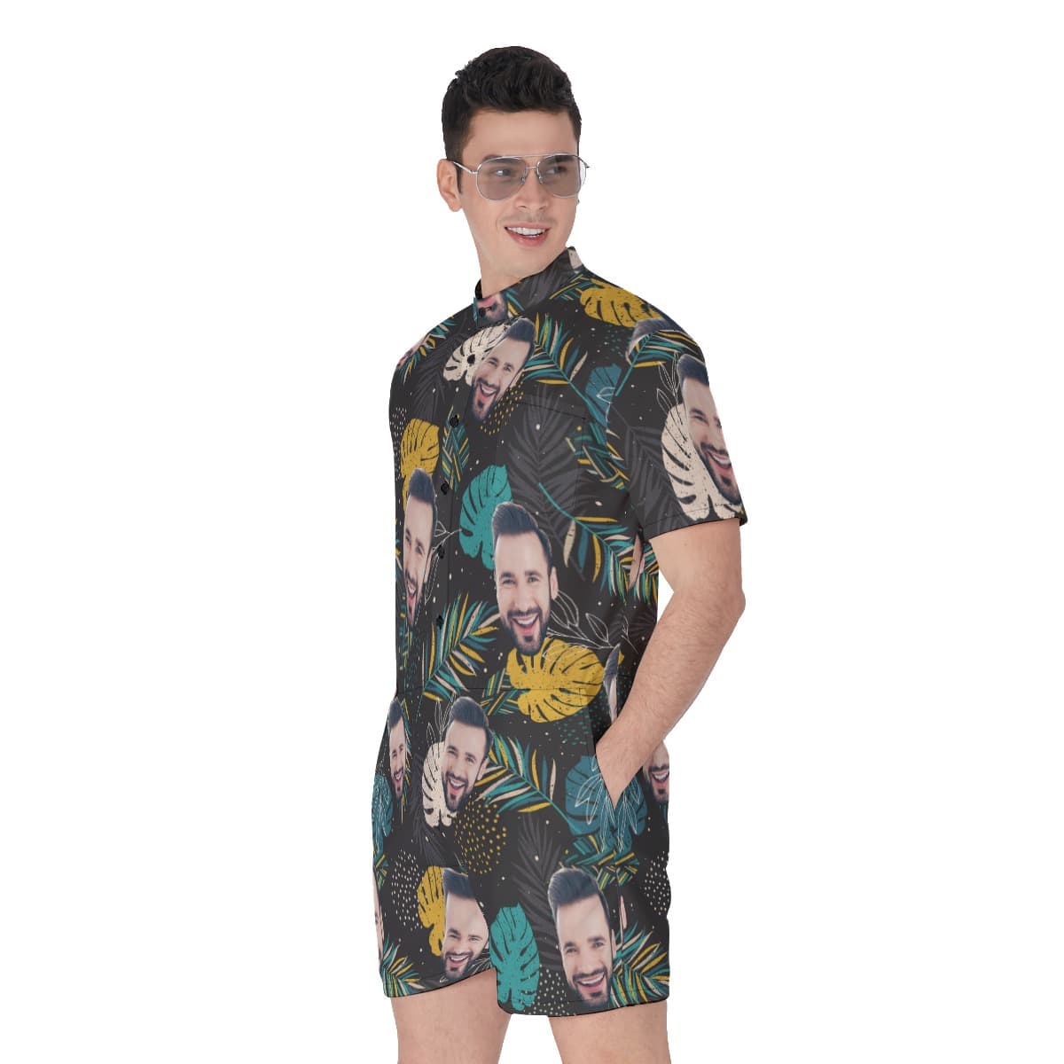 Custom Face Tropical Men’s Romper (2)