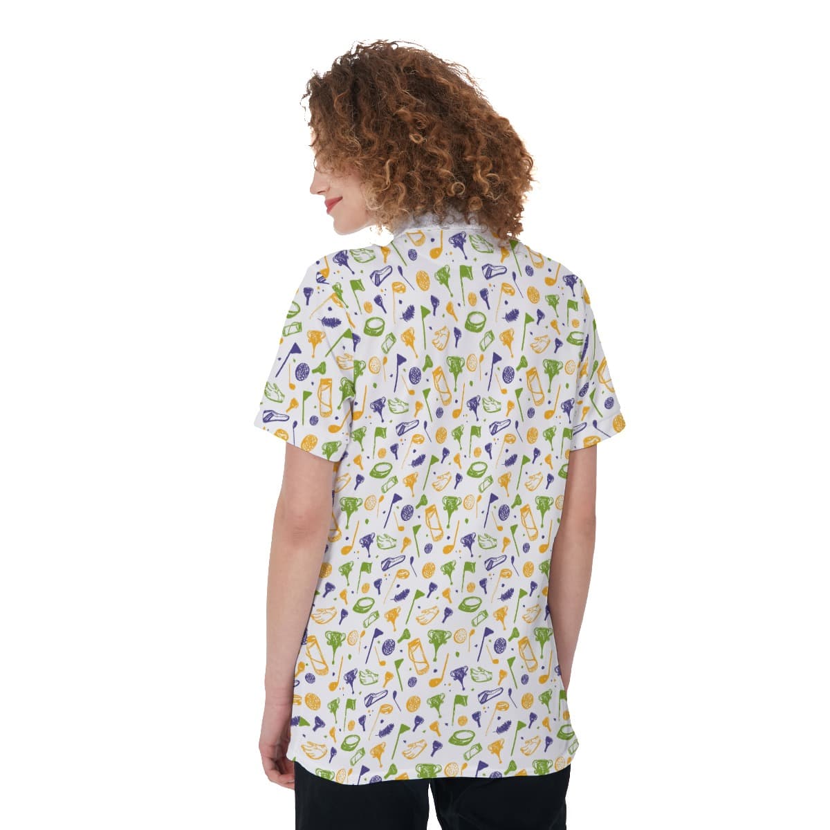 Cute Golf Print Women’s Polo Shirt (2)