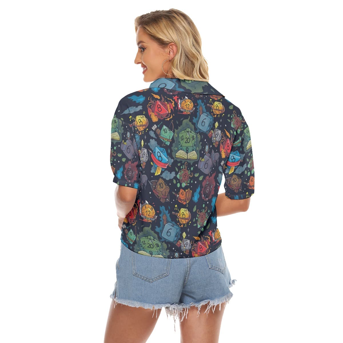 Dnd Dice Hawaiian Cropped Shirt (4)