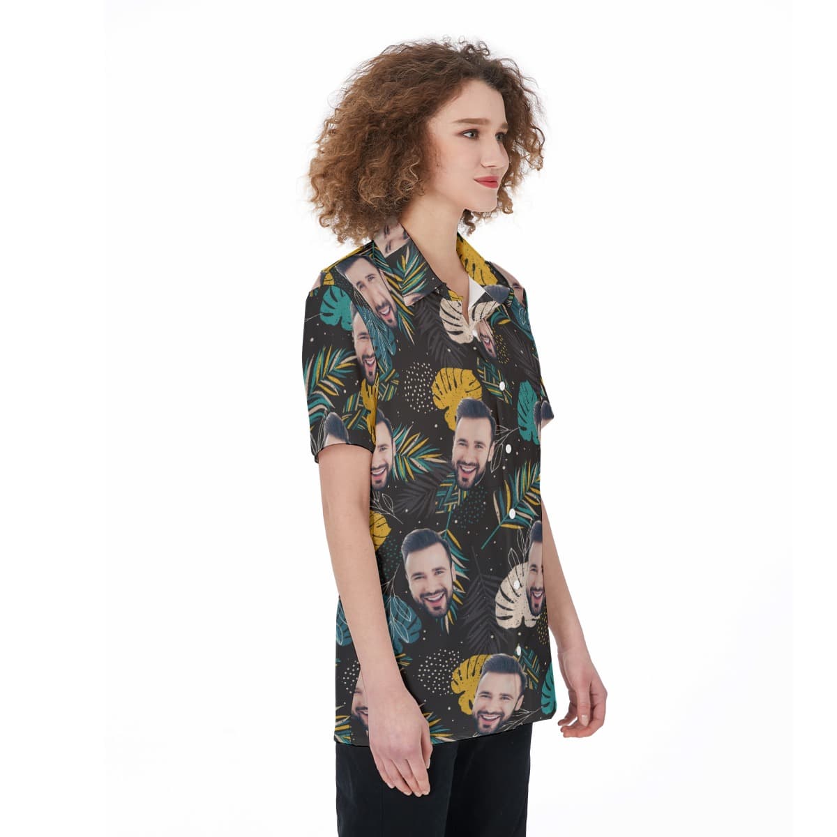Funny Custom Face Button Up Shirt (1)