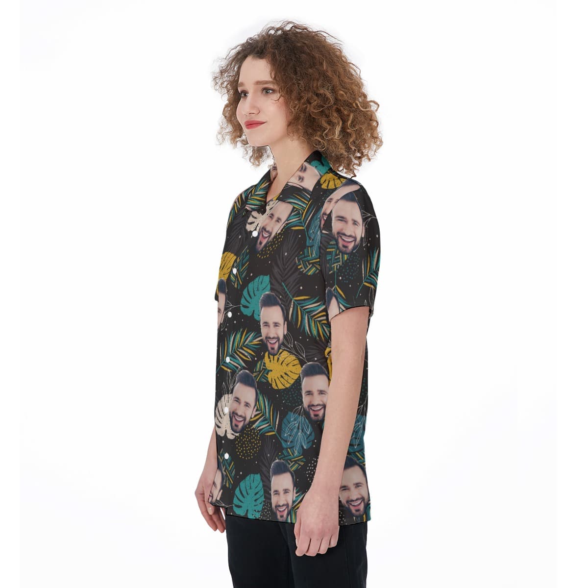 Funny Custom Face Button Up Shirt (2)