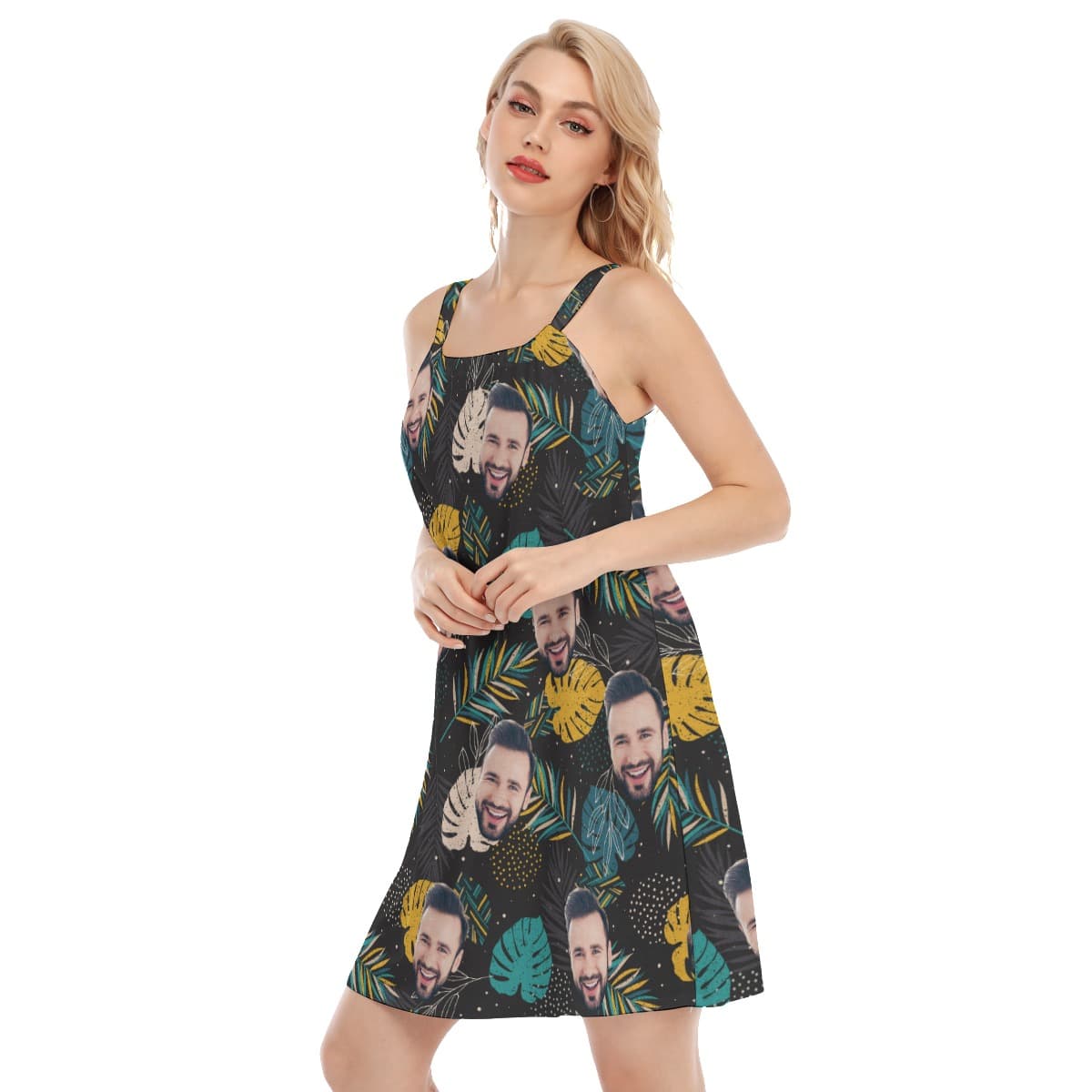 Funny Custom Face Tropical Dress (2)
