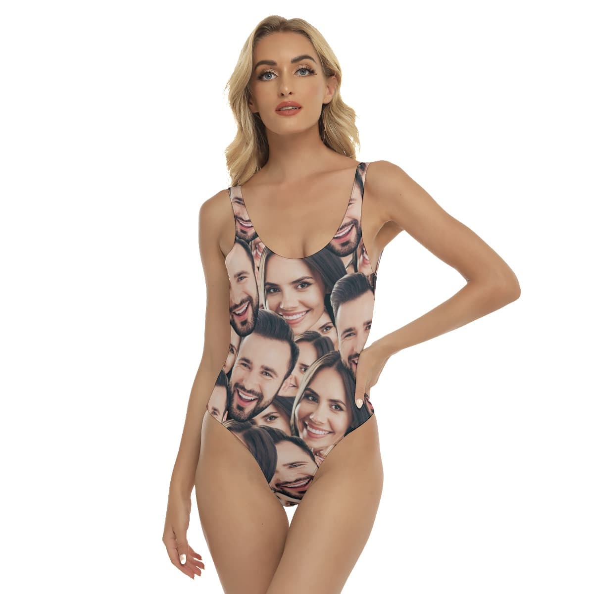 Funny Two Custom Faces Swimsuit (1)