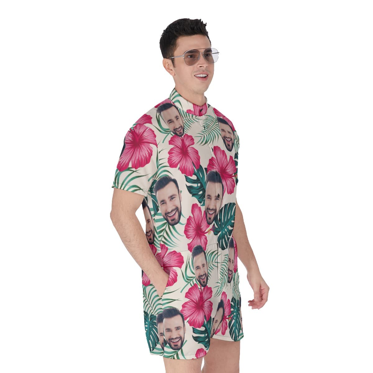 Men’s Custom Face Hawaiian Romper (3)