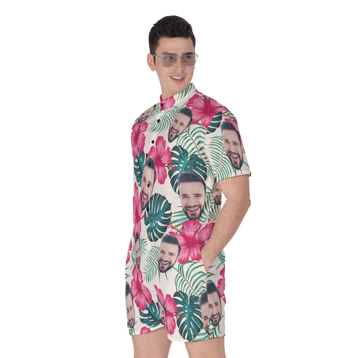 Men’s Custom Face Hawaiian Romper (4)