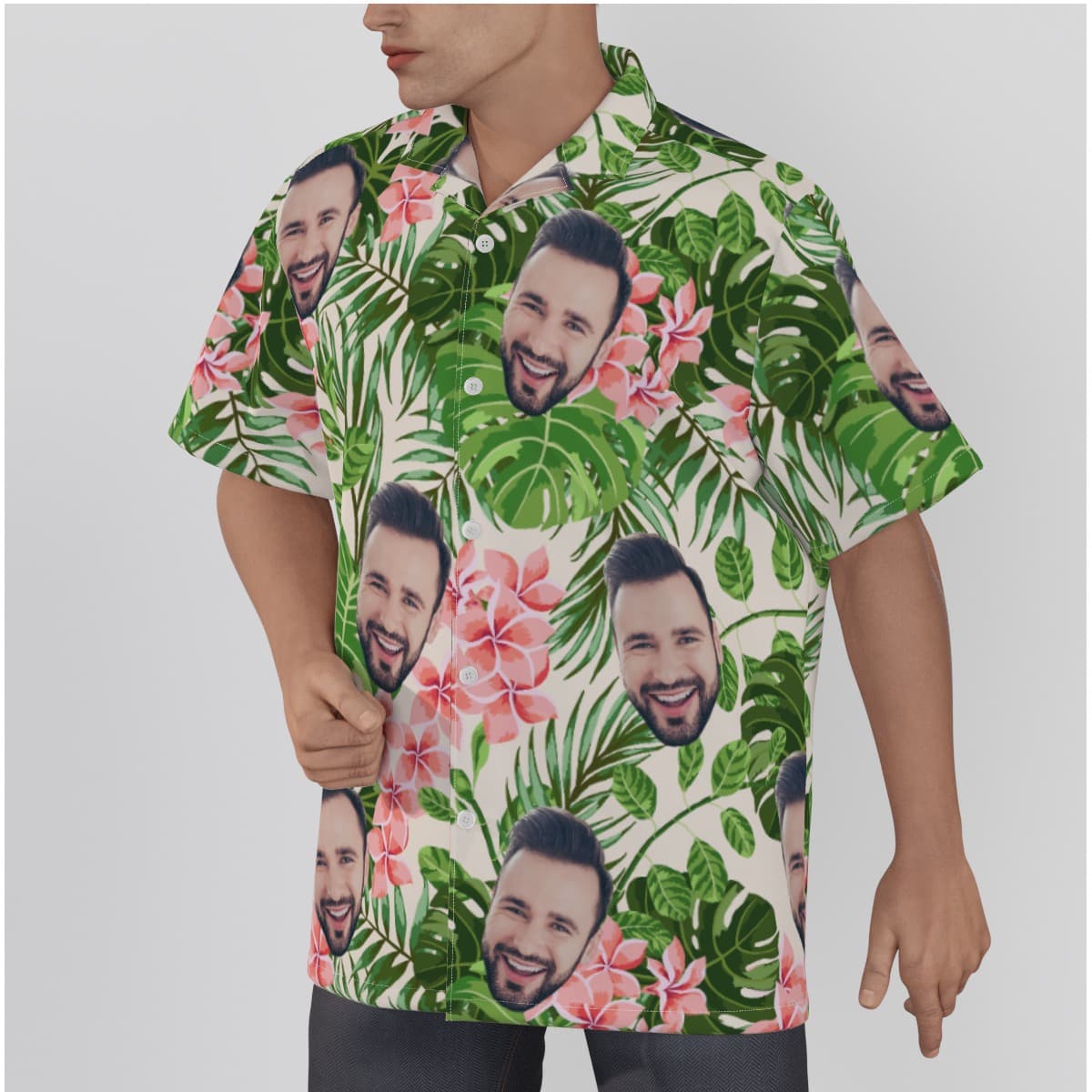 Men’s Custom Face Hawaiian Shirt (2)