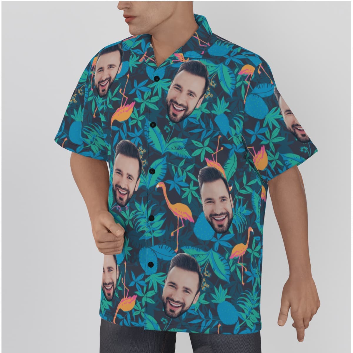 Men’s Face Custom Hawaiian Shirt (2)