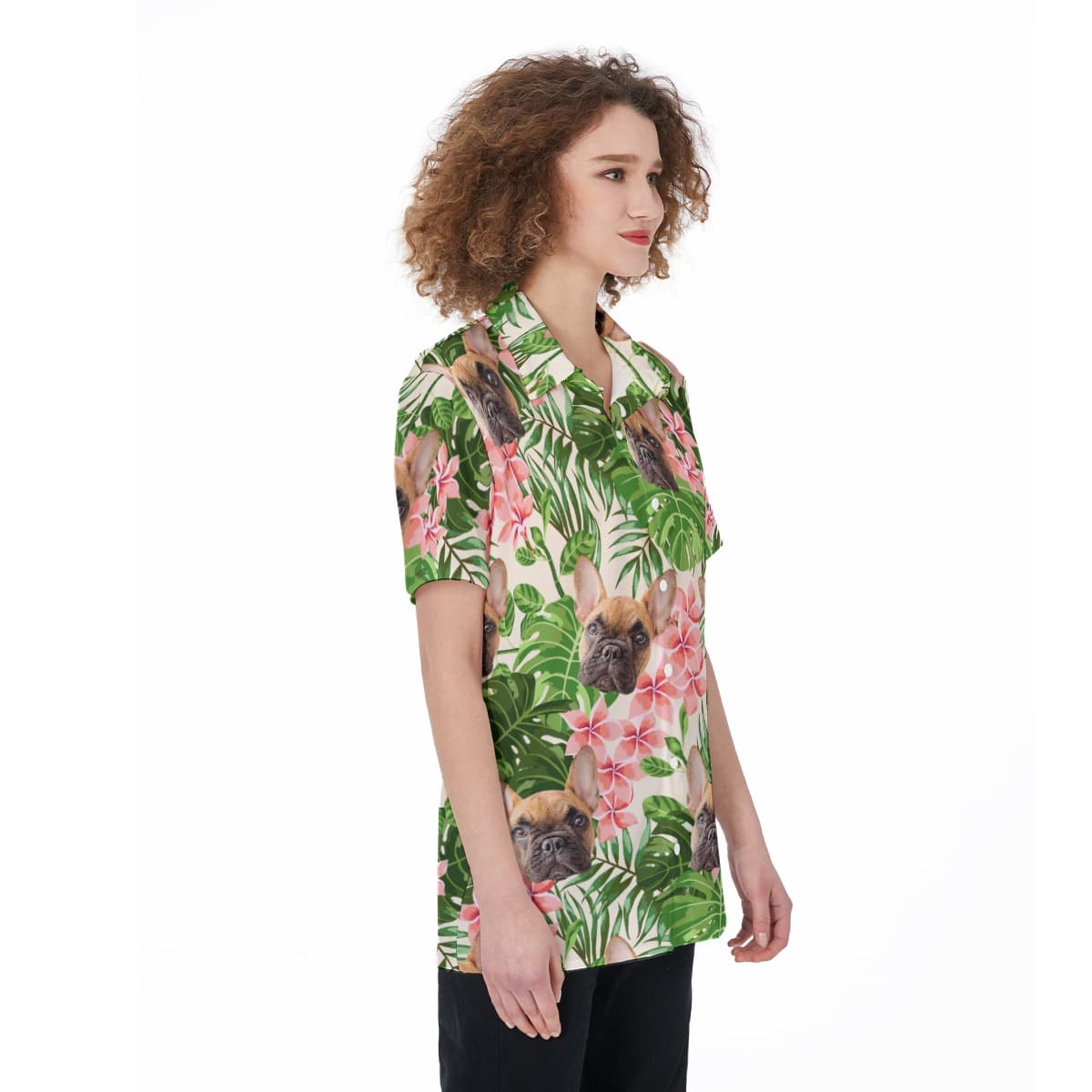 Women’s Custom Dog Hawaiian Shirt (2)