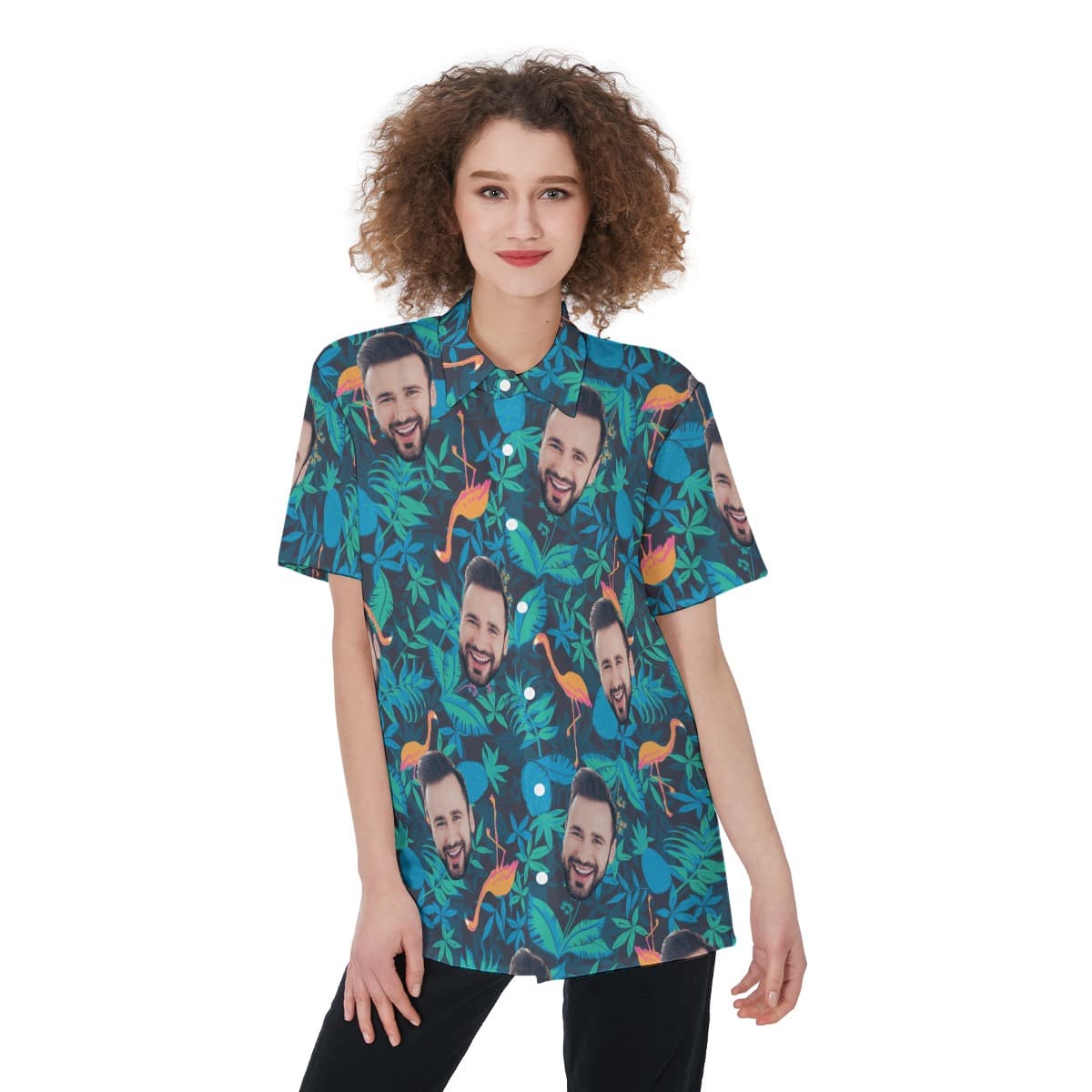 Women’s Face Custom Hawaiian Shirt (1)