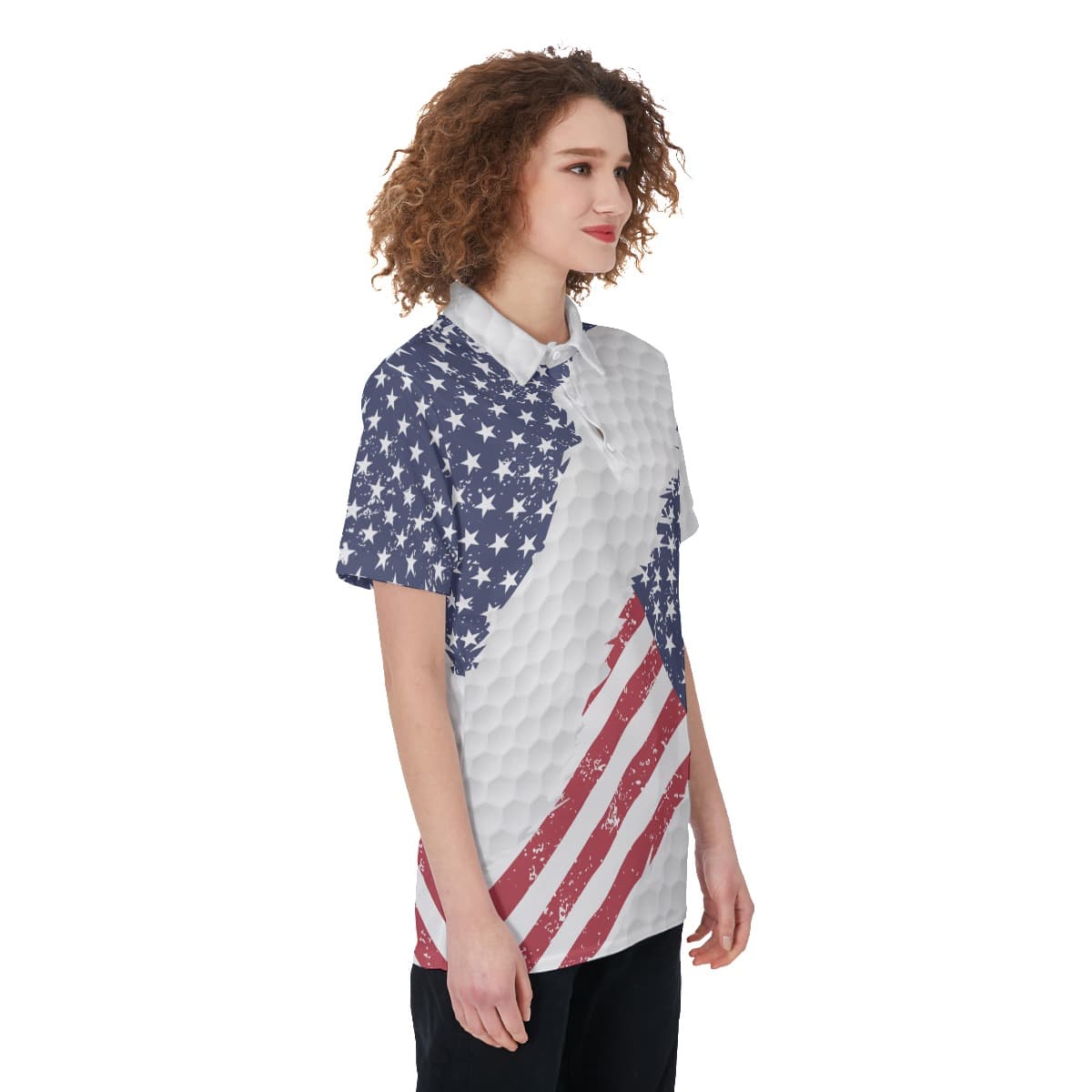 American Flag Women’s Golf Shirt (1)