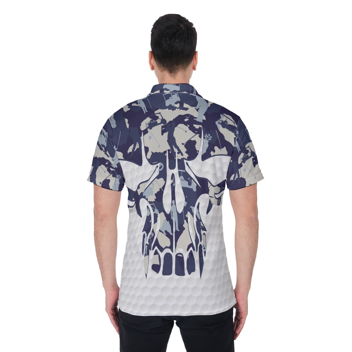 Blue Skull Golf Shirt For Men (2)