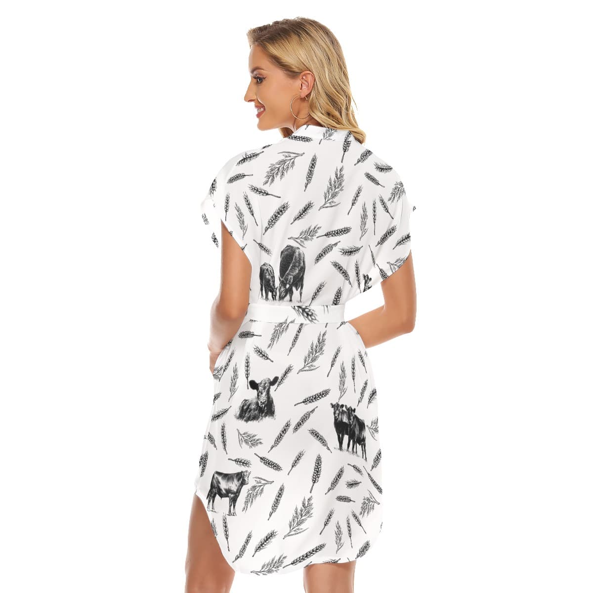 Cool Cow Hawaiian Dress With Tie (4)