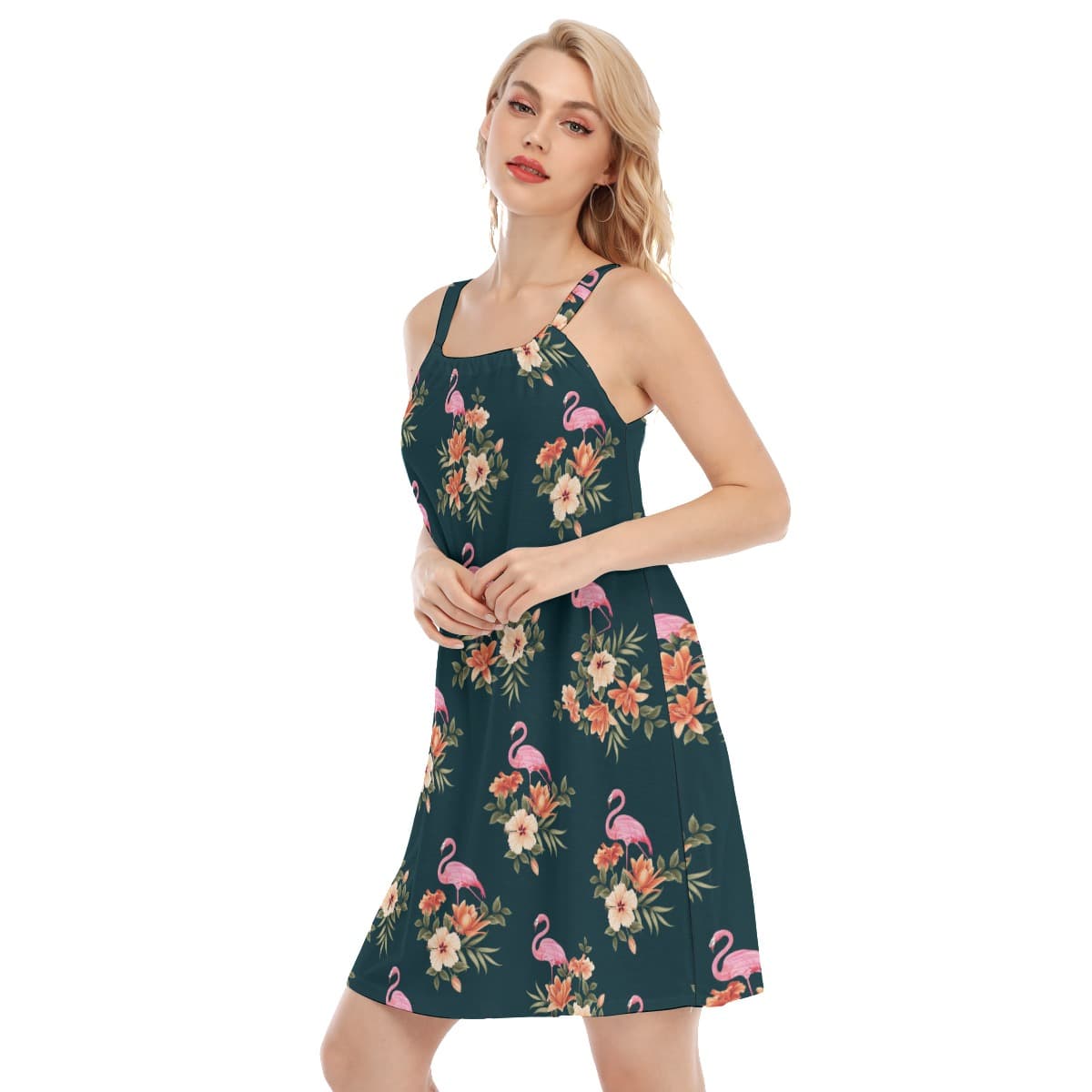 Flamingo Tropical Hawaiian Dress (3)
